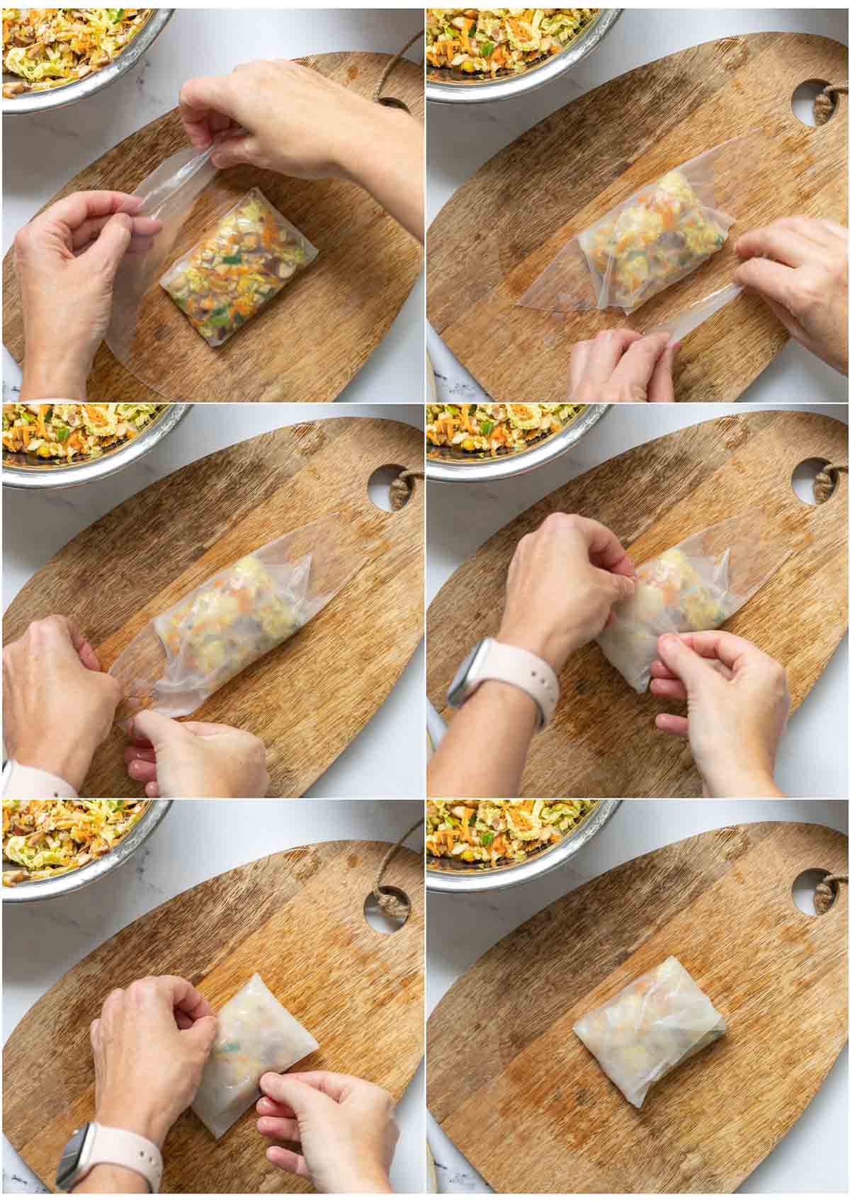 Schritte für Reispapier Dumplings