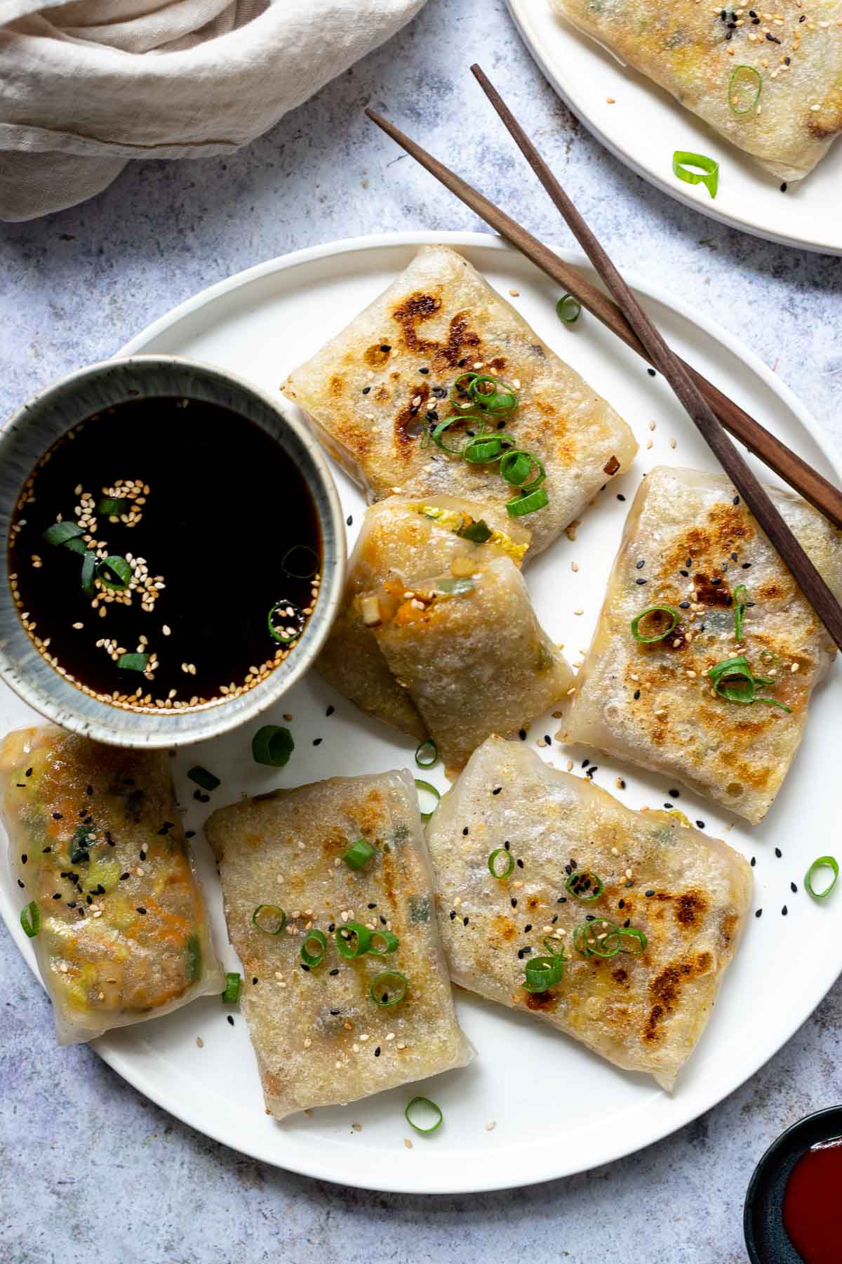 Reispapier Dumplings mit Pilze und Gemüsefüllung Rezept