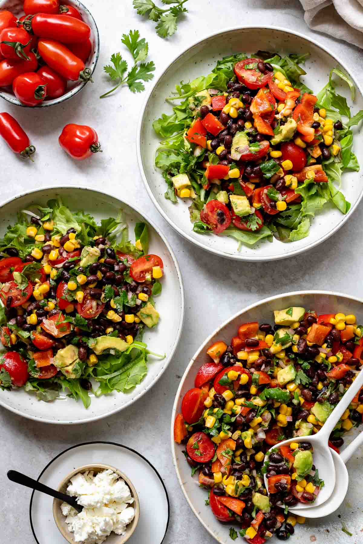 Schwarze Bohnen Salat mit Mais
