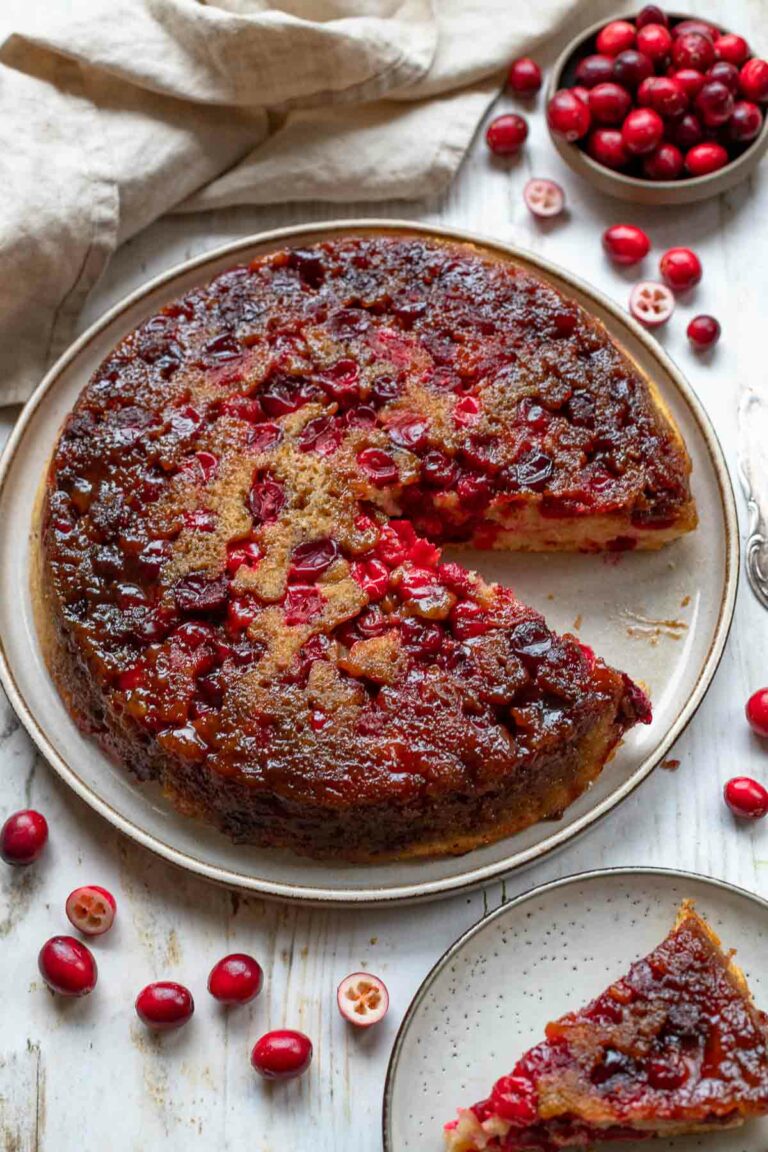 gestürzter Cranberry-Kuchen