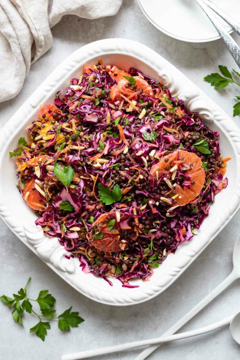 Linsensalat mit Orange & Zitrus-Ingwer Dressing