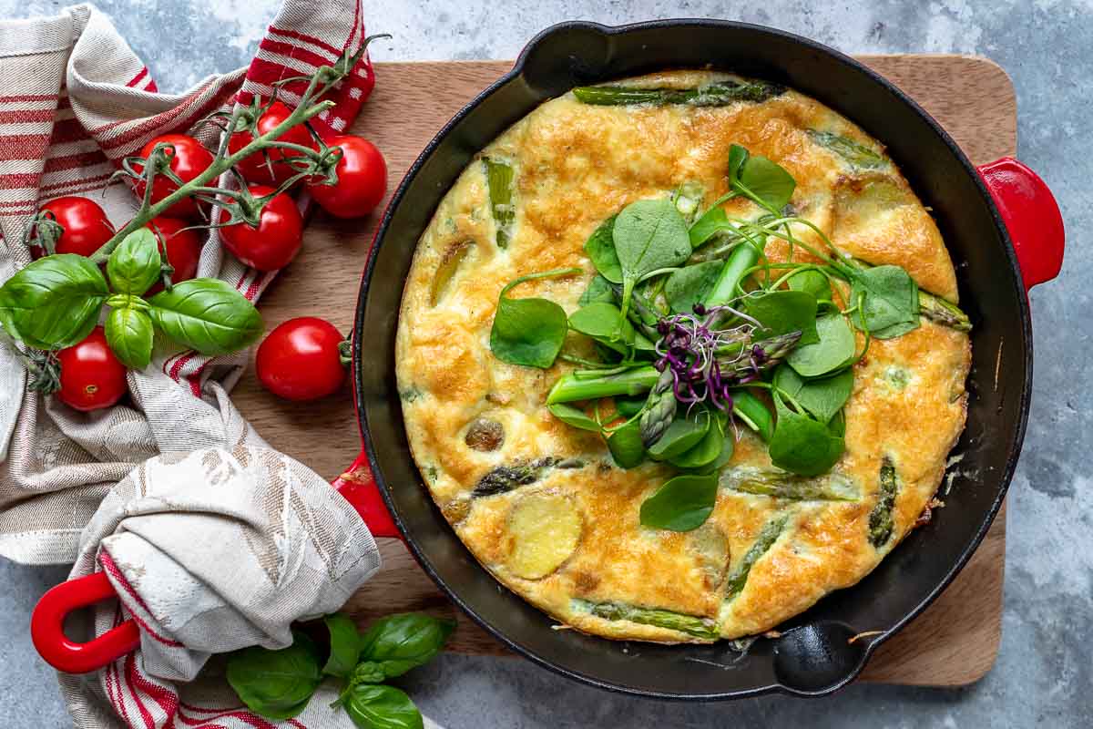 Potato Frittata with Green Asparagus
