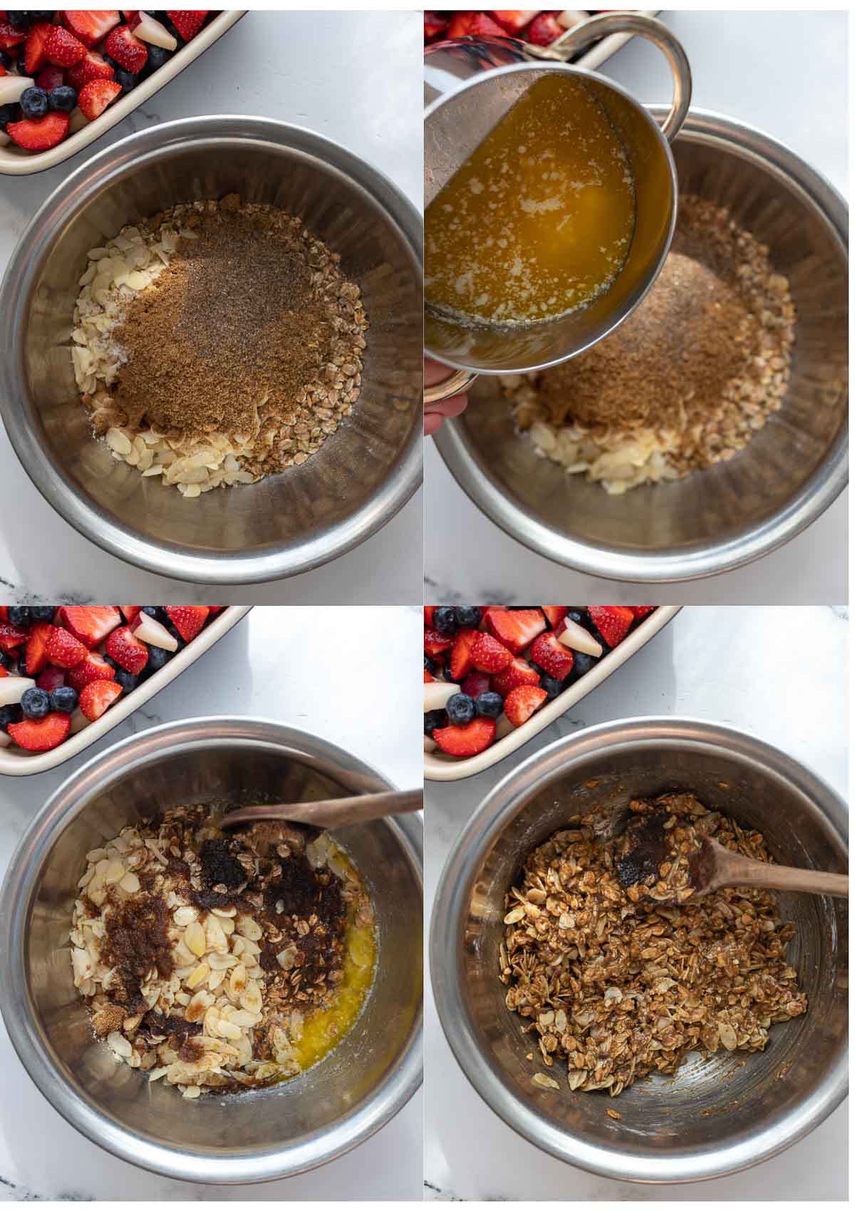 Vorbereitungsschritte Beeren Crumble
