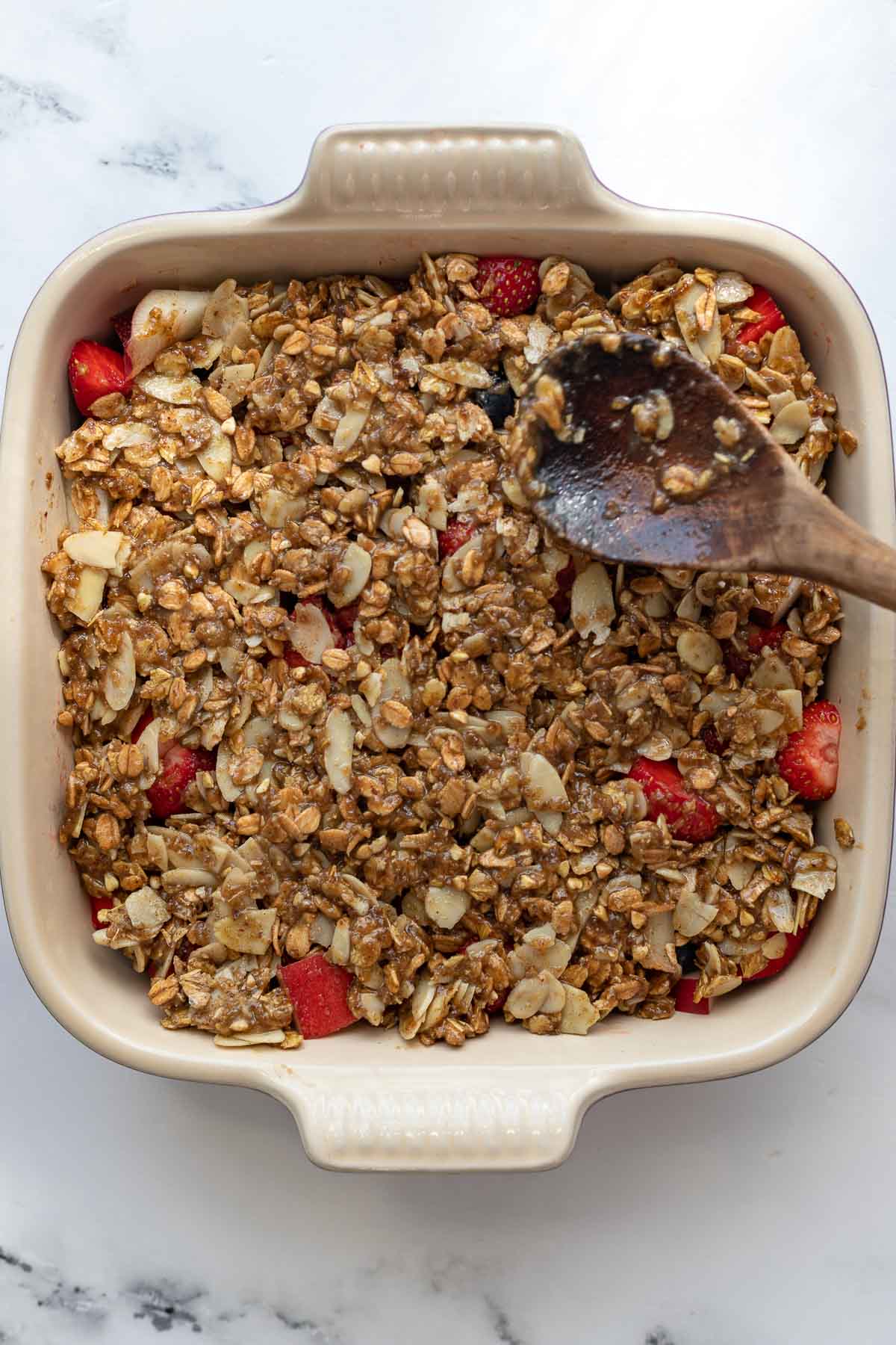 Vorbereitungsschritte Beeren Crumble