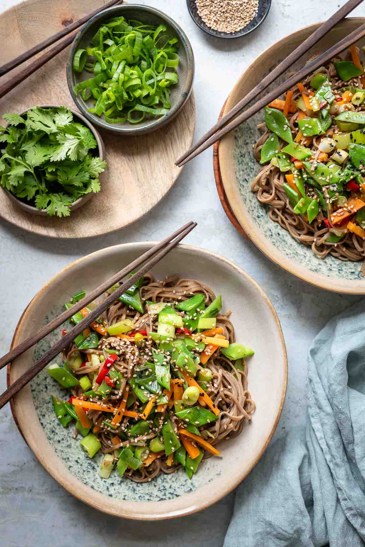 Soba Nudeln Rezept mit Gemüse