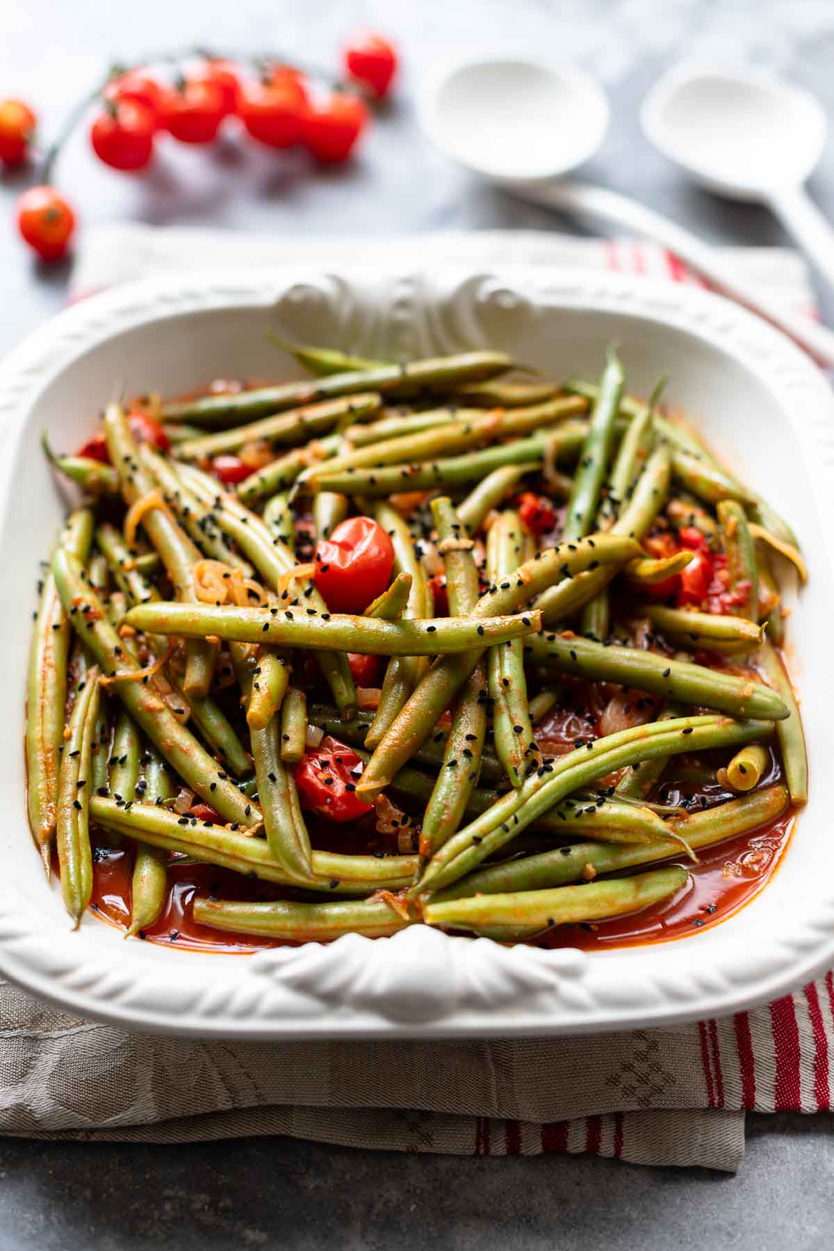 Grüne Bohnen Pfanne Rezept mit Tomaten