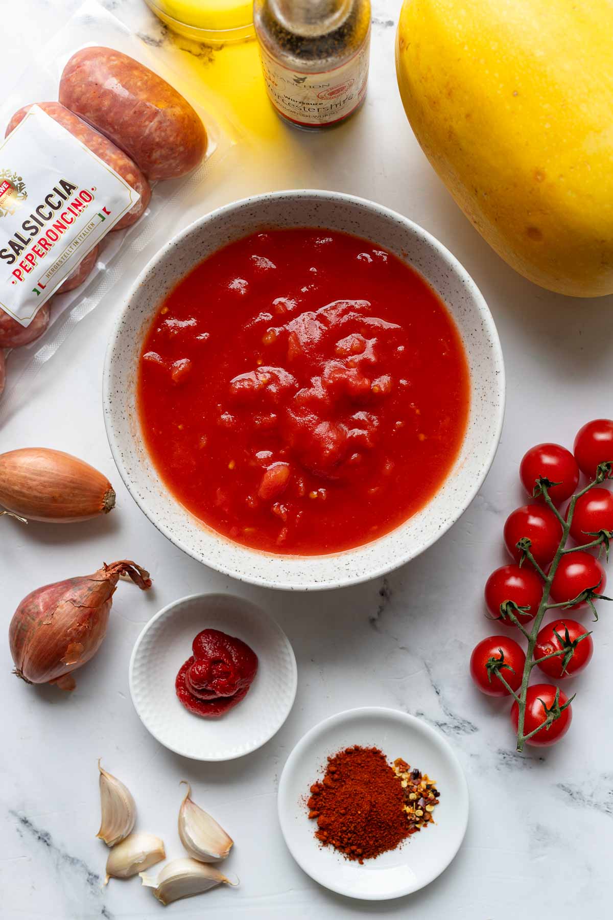 Zutaten für Spaghettikübis Rezept