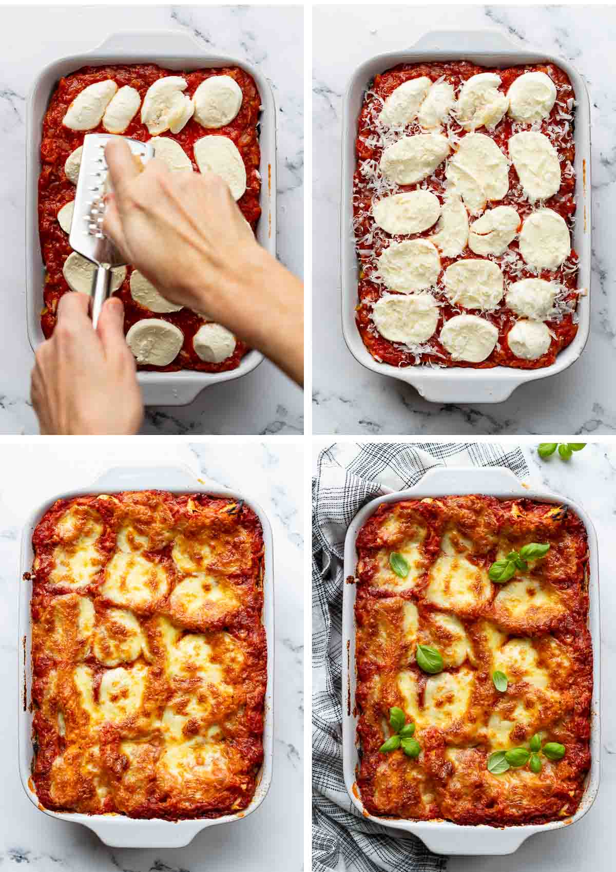 Gemüse-Lasagne Vorbereitungs-Schritte