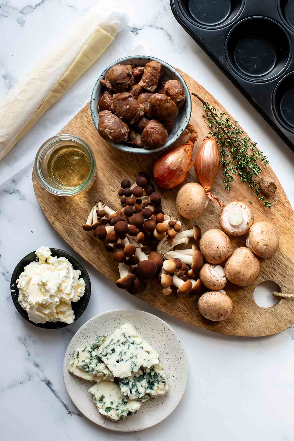 Zutaten für Tartlettes mit Pilze