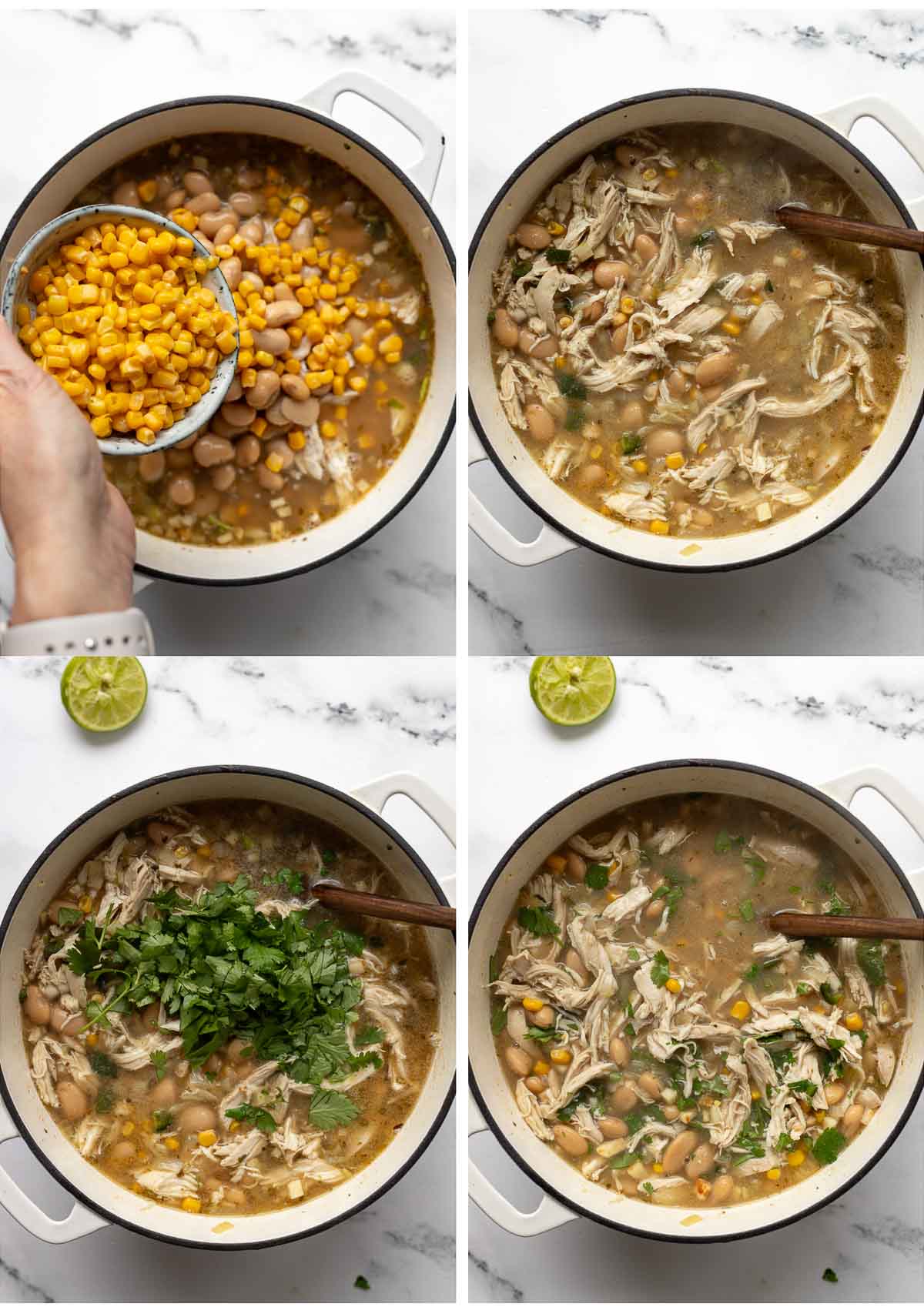 Weisses Chili Schritt 3 - Das Topping vor dem Serviere