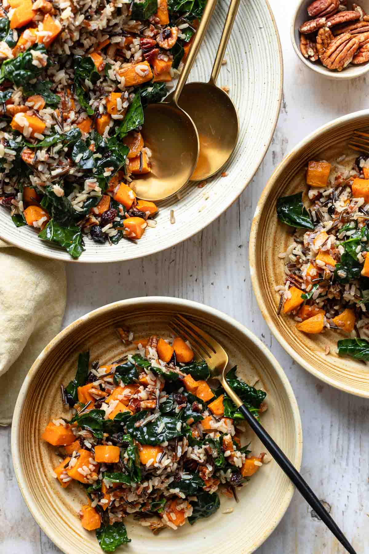 Best Wild Rice Salad with Sweet Potato, Kale, Cranberries & Pecan