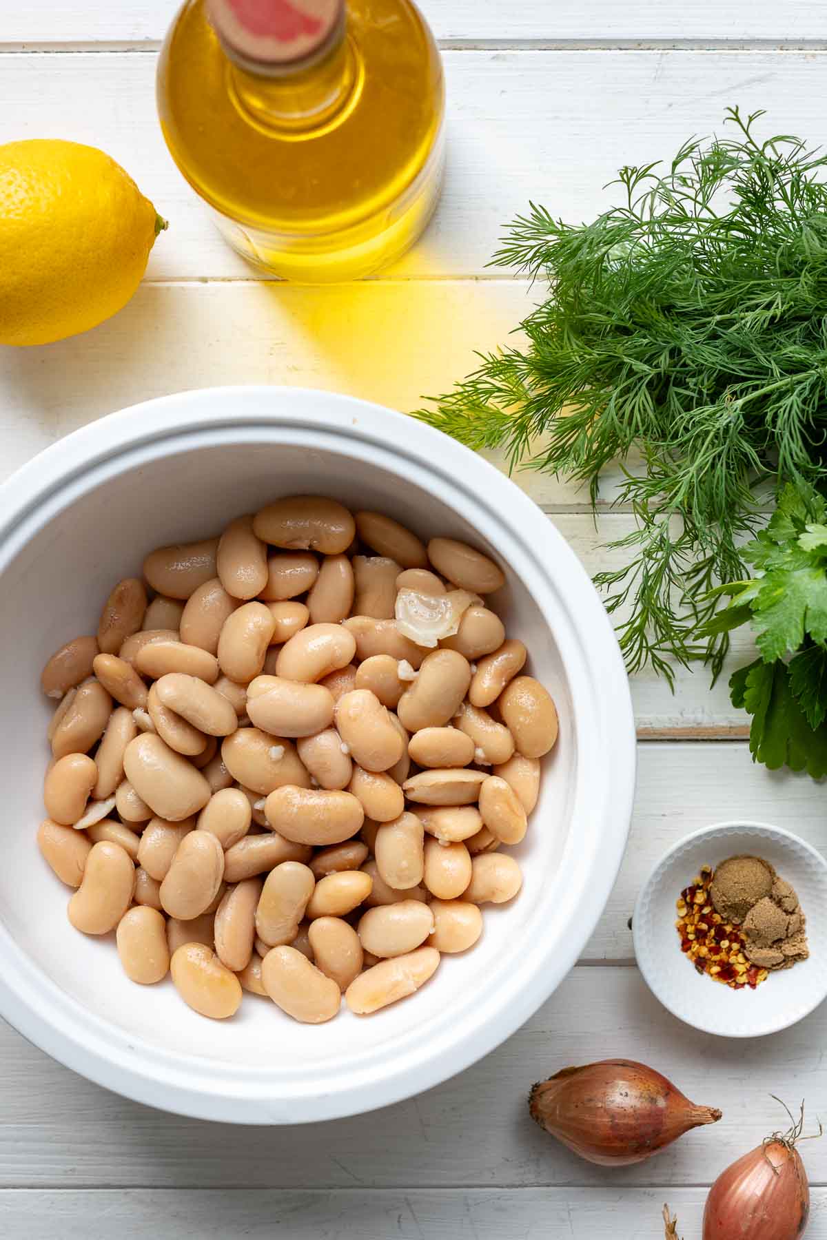 Zutaten für Einfacher Weiße Bohnen Salat