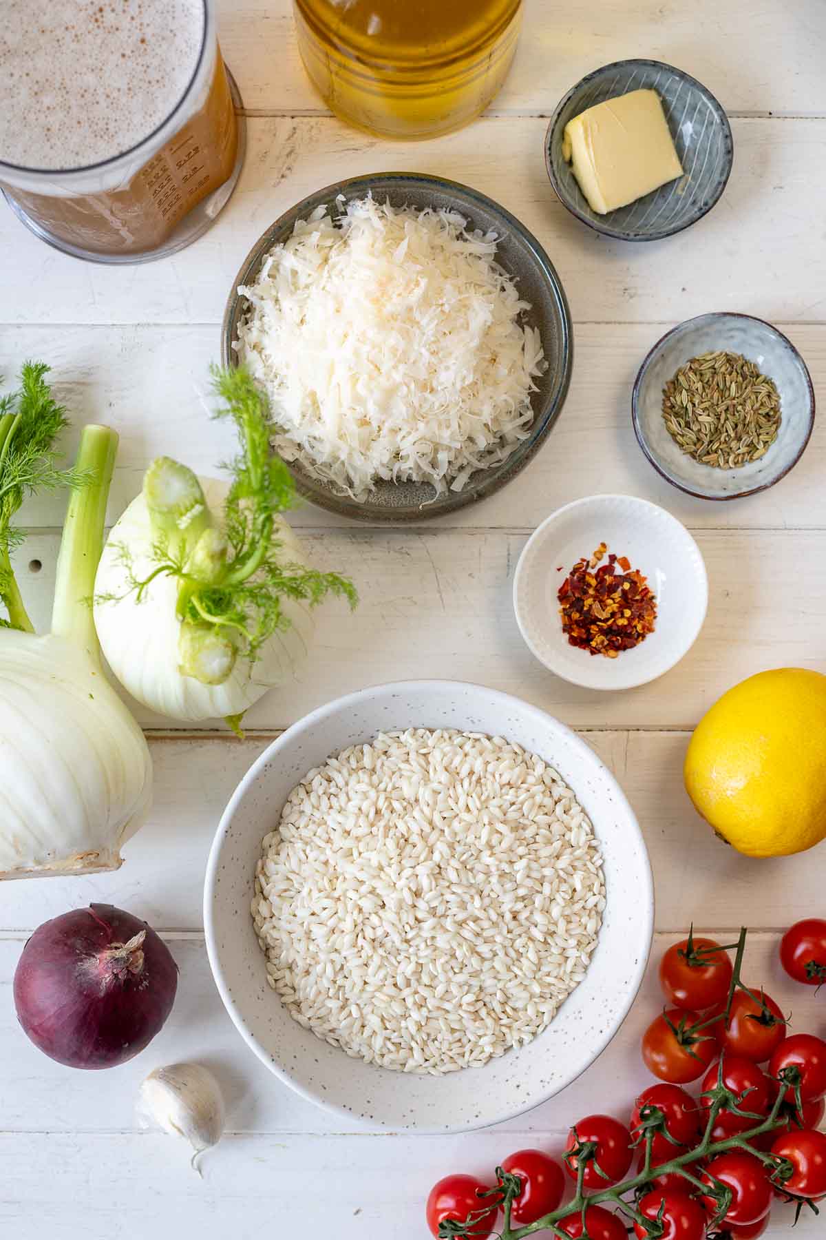 Zutaten für Risotto mit Fenchel und Cherry Tomaten