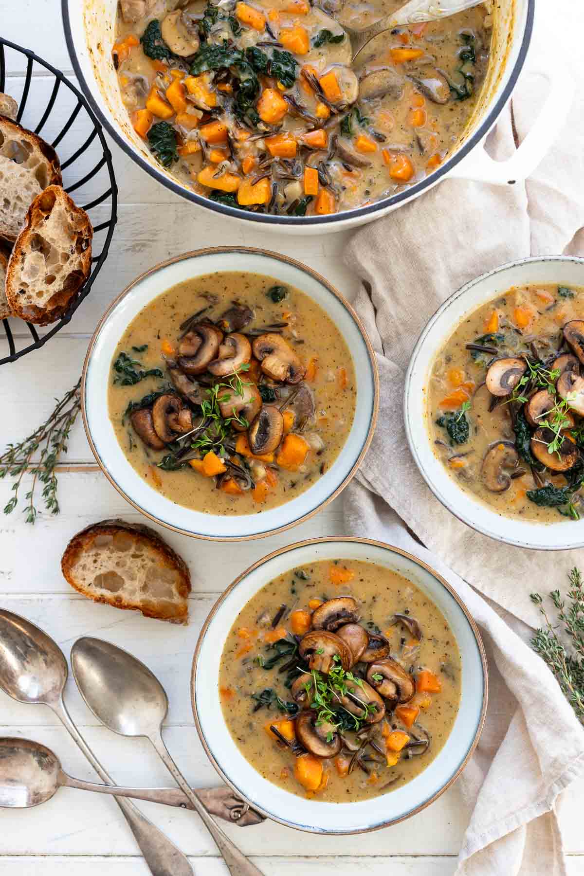 Wildreis Pilzsuppe Rezept mit Gemüse