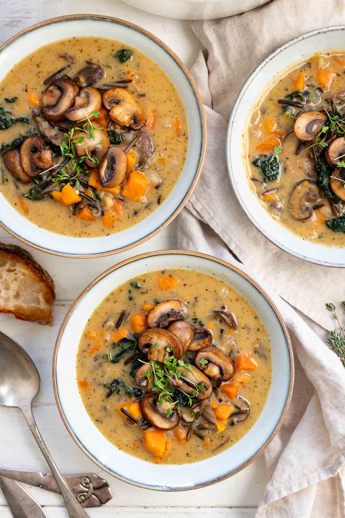 Wildreis Pilzsuppe Rezept mit Gemüse