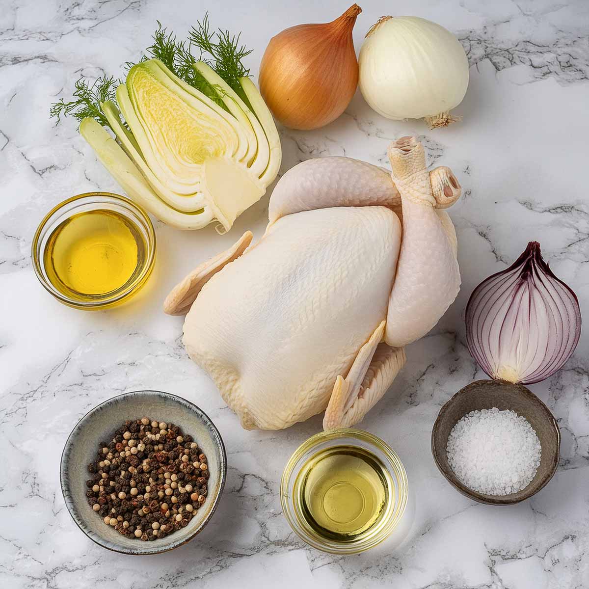 Zutaten für Brathähnchen