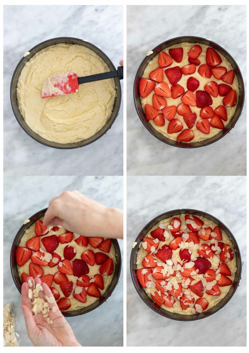 Schritte Drei - Erdbeer-Biskuitkuchen