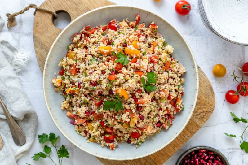 Tabouleh Rezept mit Granatapfel und Pilze
