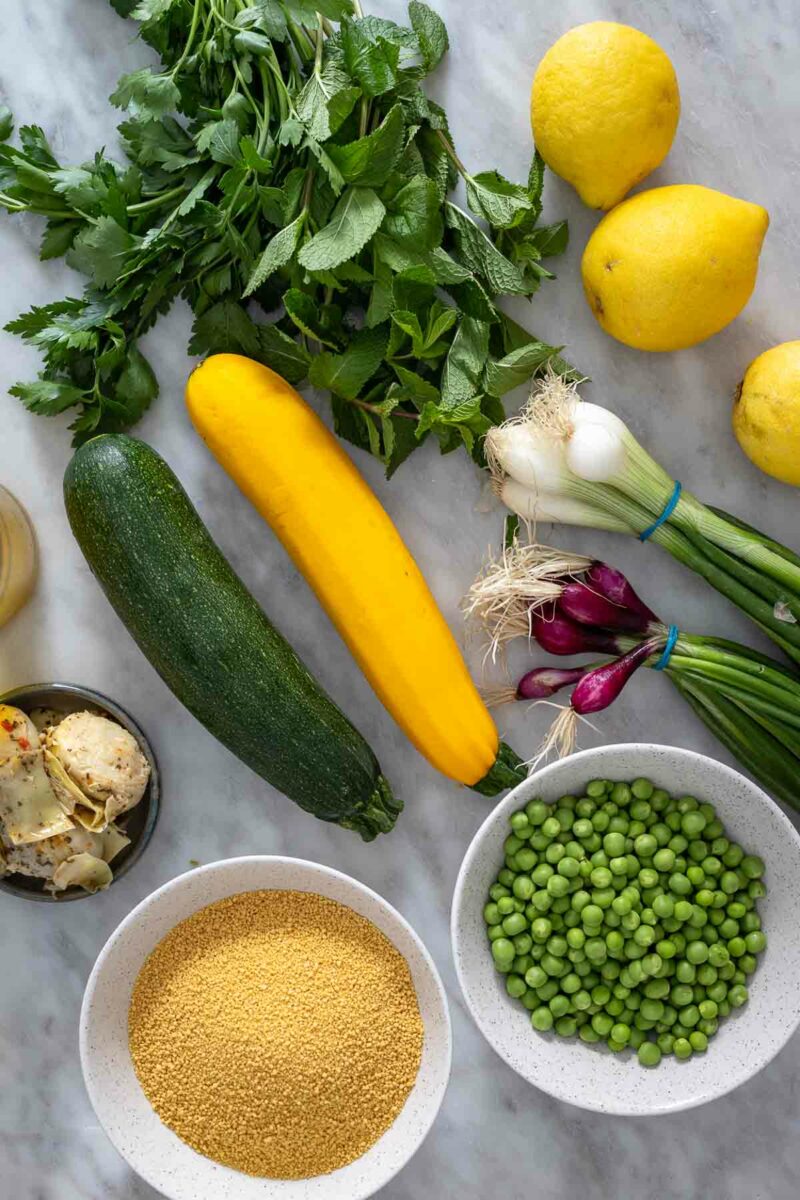 Zutaten für Salat mit Couscous