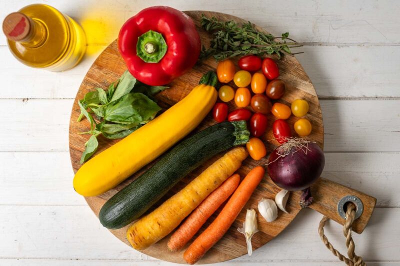 Zutaten für Mediterrane Gemüsepfanne Rezept