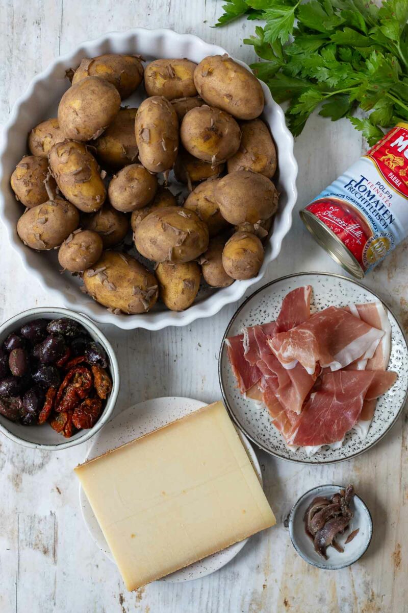 Zutaten für mediterraner Kartoffelauflauf