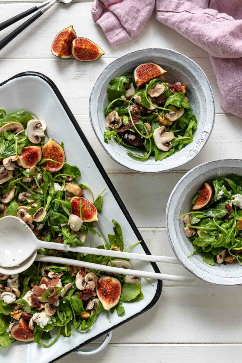 Arugula Salad with Figs, Mushrooms and Goat's Cheese