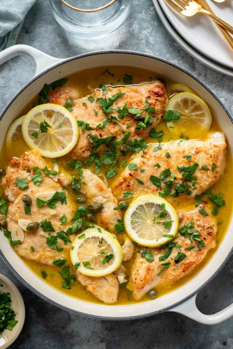 Hähnchen Piccata in Zitronen-Kapern-Soße