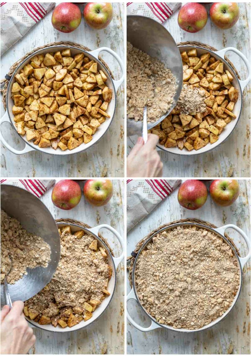 Zubereitung für Apple Crumble