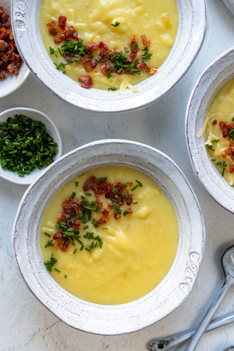 Kartoffel-Käse-Suppe Rezept mit Cheddar und Speck