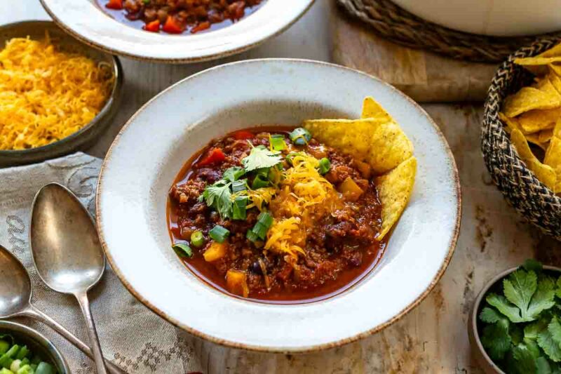 Chili Con Carne angerichtet