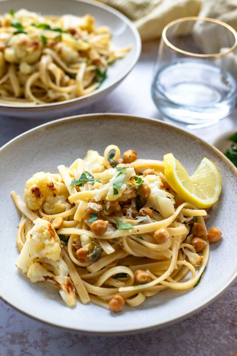 Blumenkohl Pasta in Zitronen-Butter-Sauce