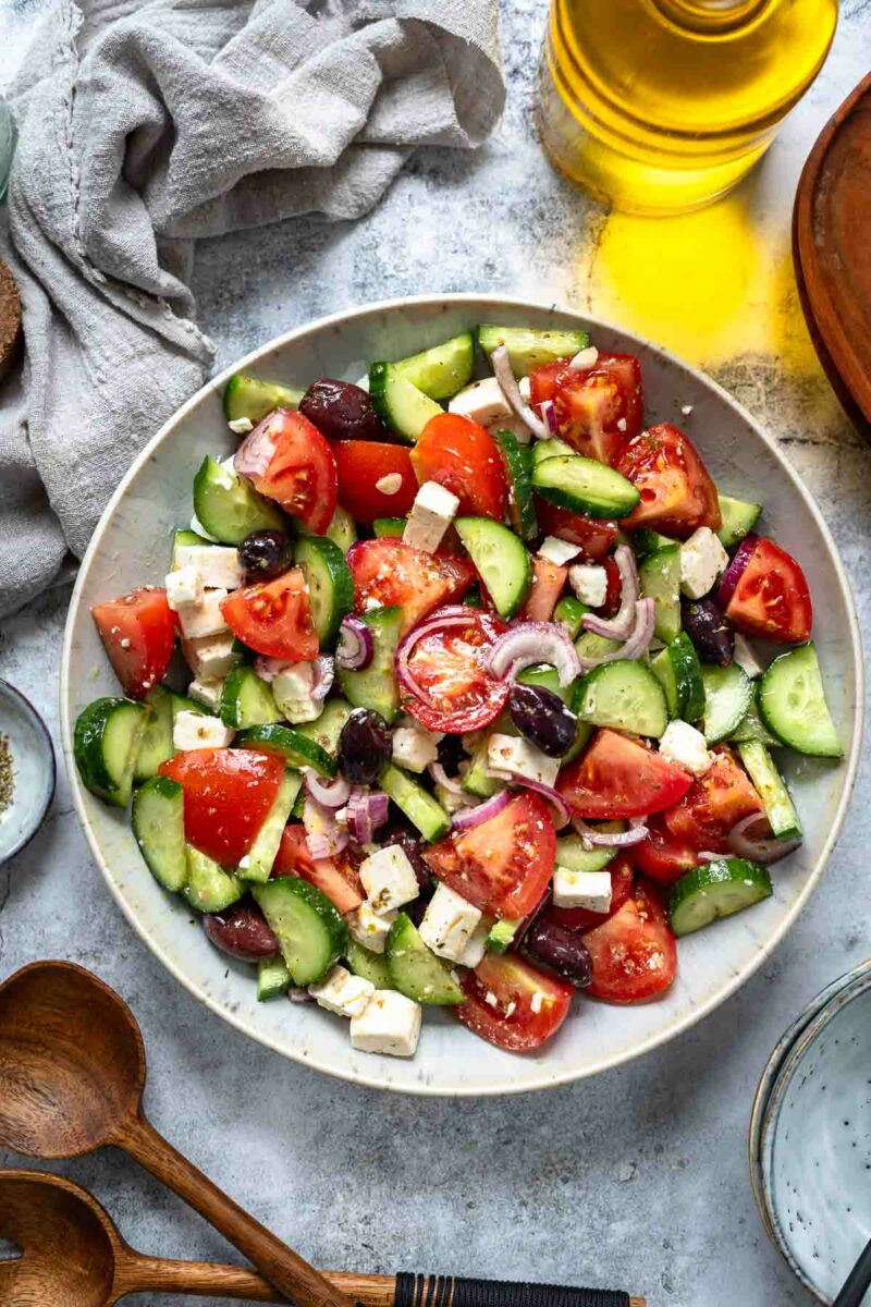 Rezept für Original Griechischer Salat (Bauernsalat mit Tomaten, Oliven, Gurken und Feta)