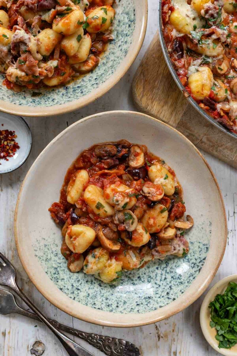 Italienischer Gnocchi Auflauf alla Puttanesca Rezept