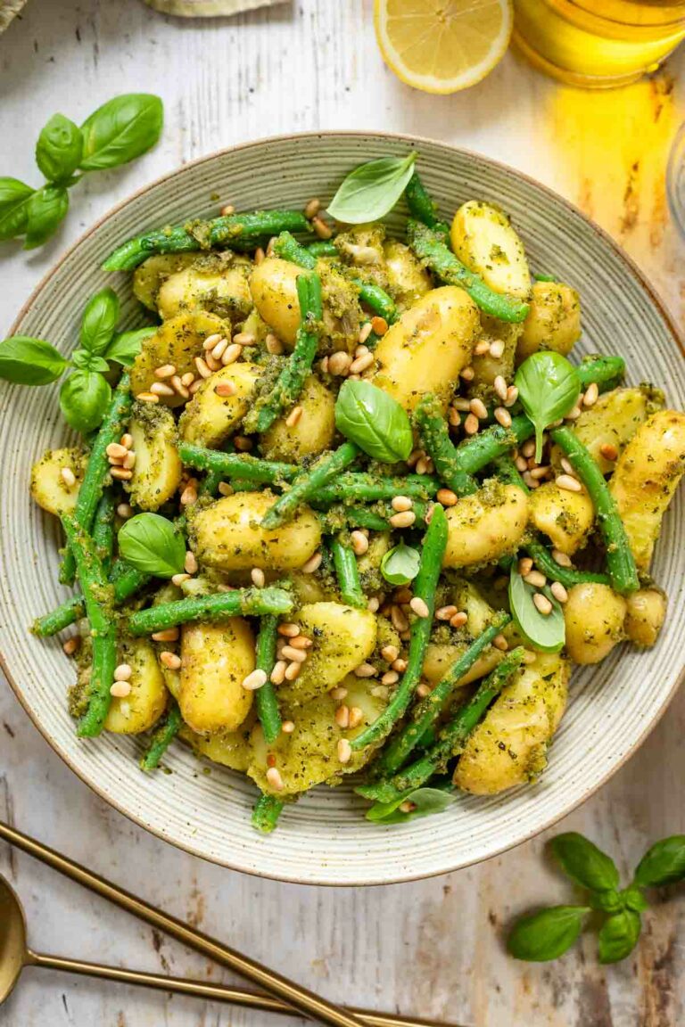 Kartoffelsalat mit Pesto und Grünen Bohnen