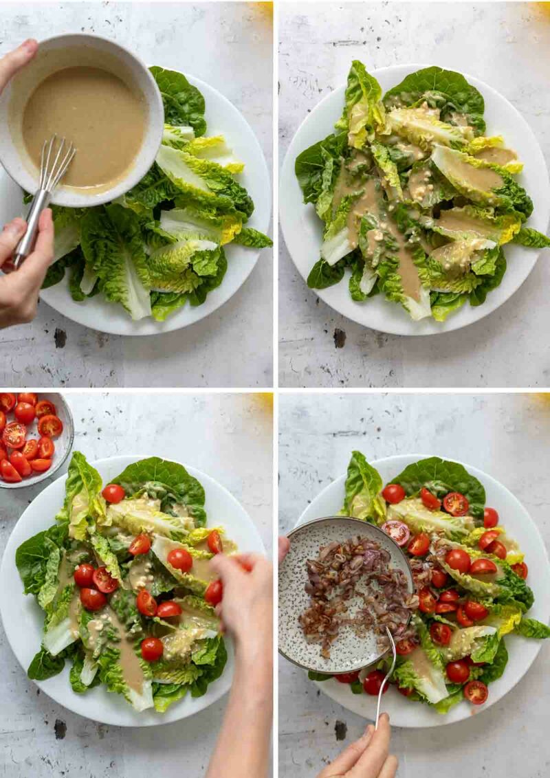 Salat zubereitung, Schritt für Schritt