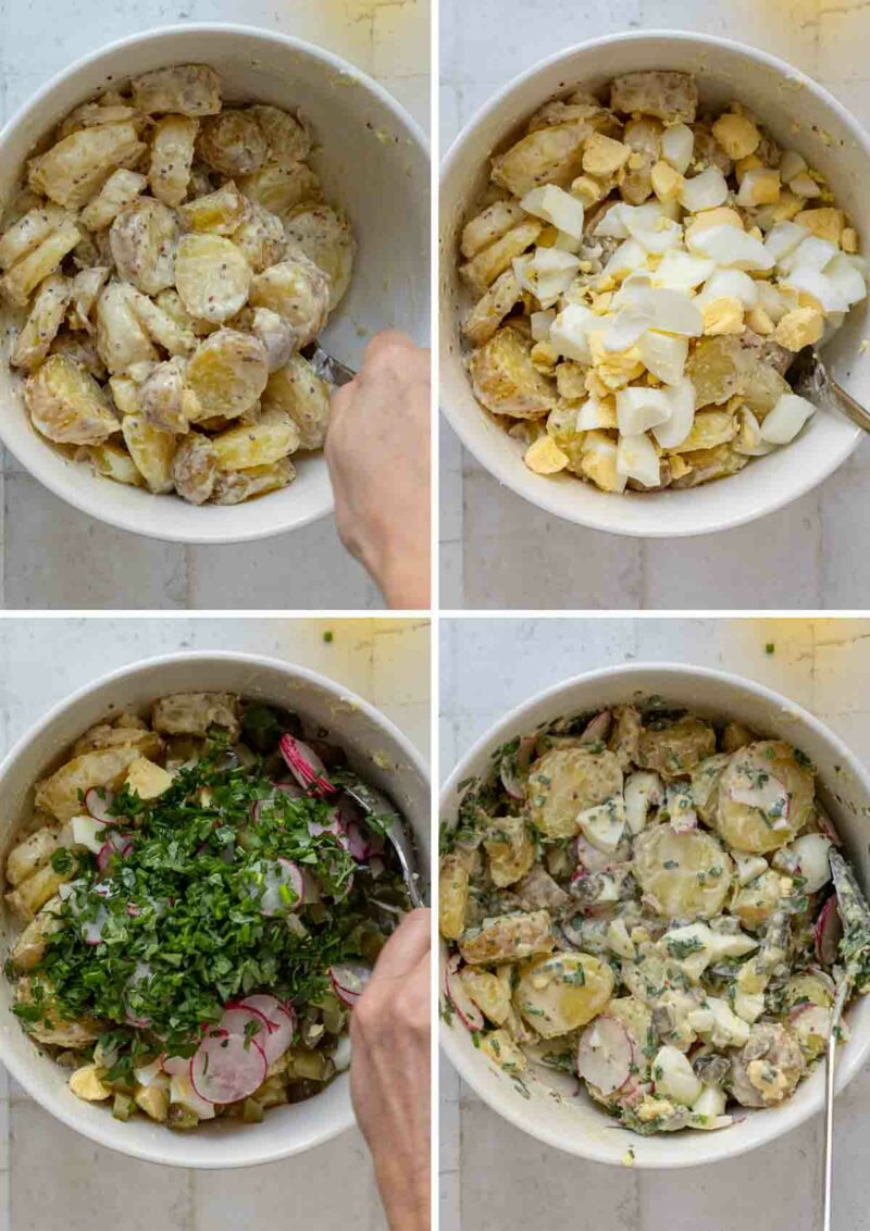 Zubereitung von Kartoffelsalat, Schritt für Schritt Bilder