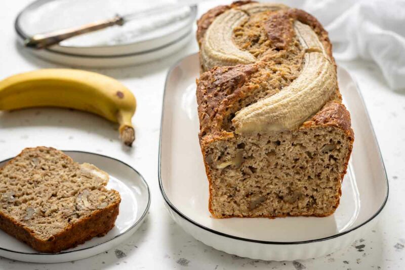 Bananenbrot Rezept (ohne extra Fett und Zucker, Proteinreich)