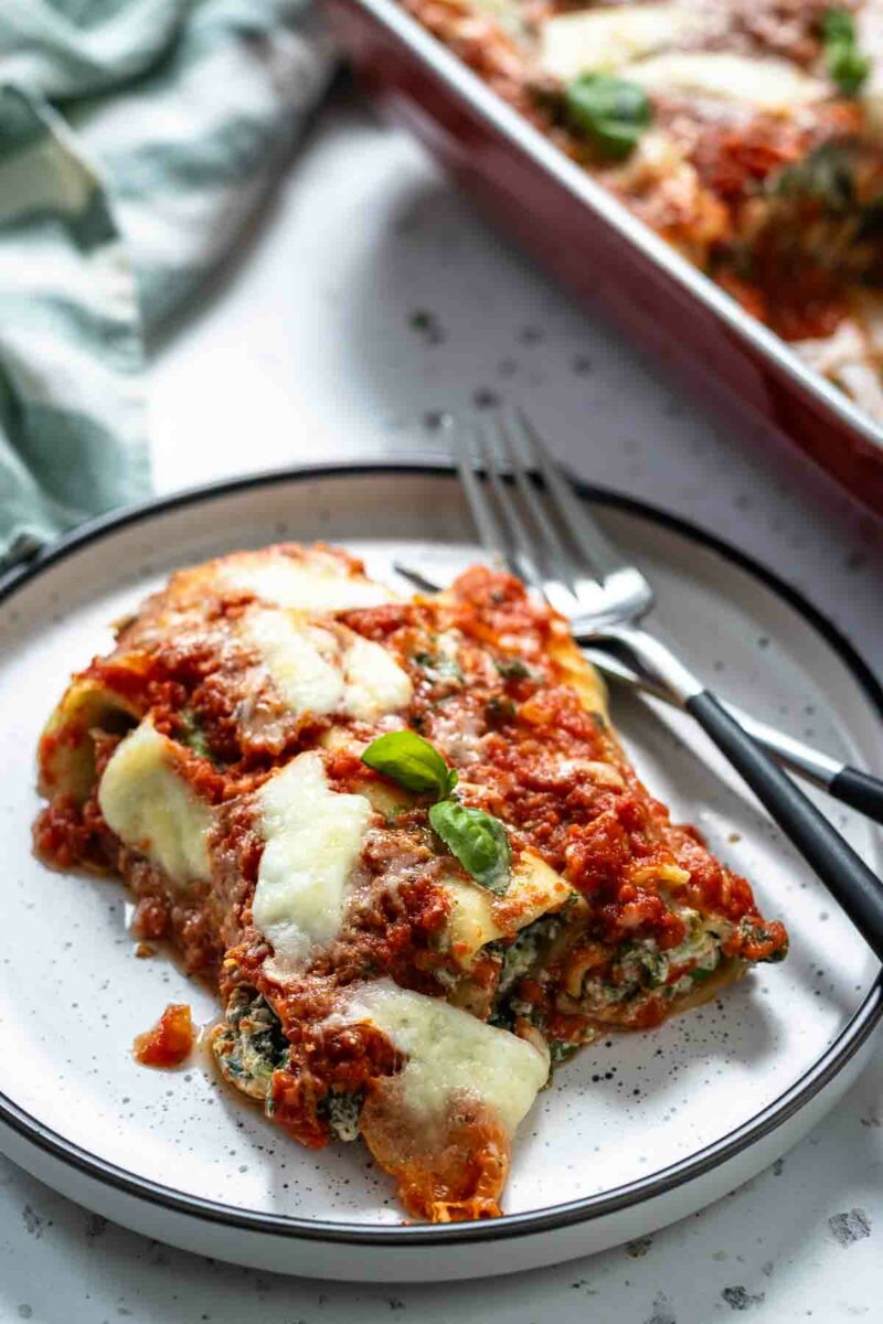 Vegetarisches Rezept für Cannelloni mit Spinat und Ricotta