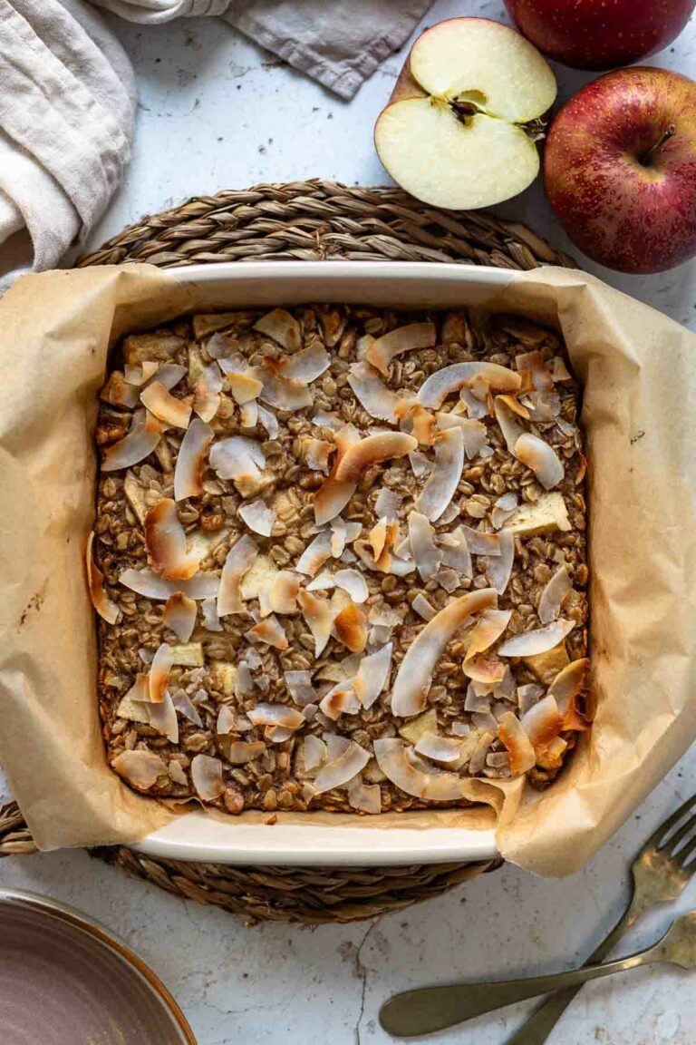 Baked Oats Rezept mit Apfel (Gebackene Haferflocken)