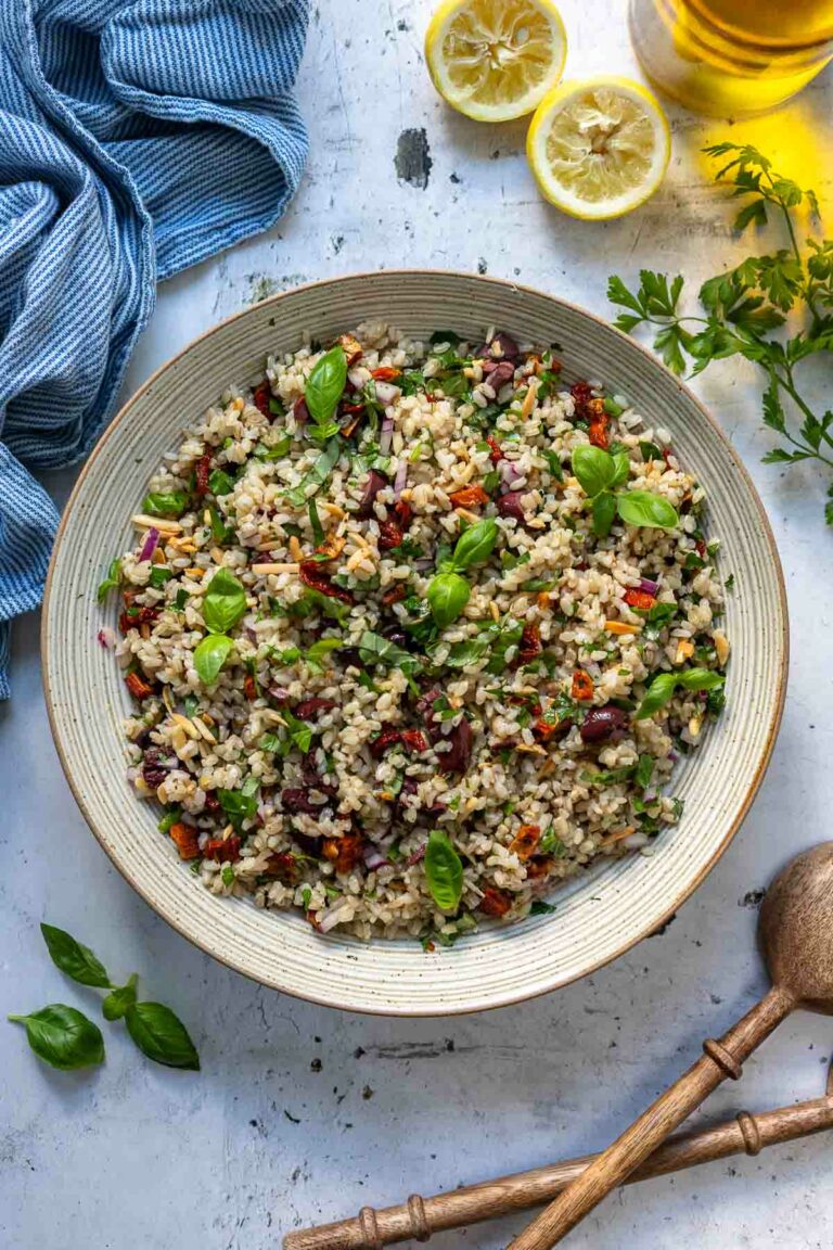 Italienischer Reissalat Rezept mit Oliven & getrockneten Tomaten