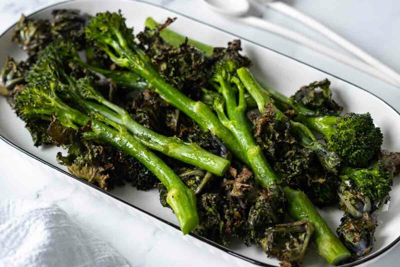geröstete Brokkolini und Flower Sprouts