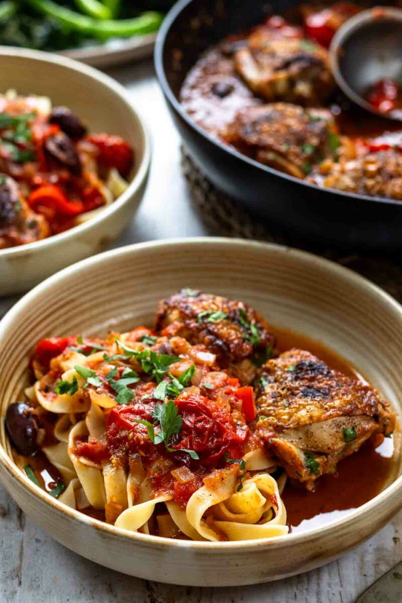 Basque Chicken with Pasta