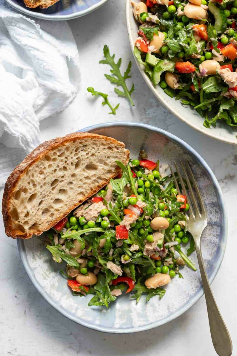 Thunfisch Bohnensalat mit Rucola