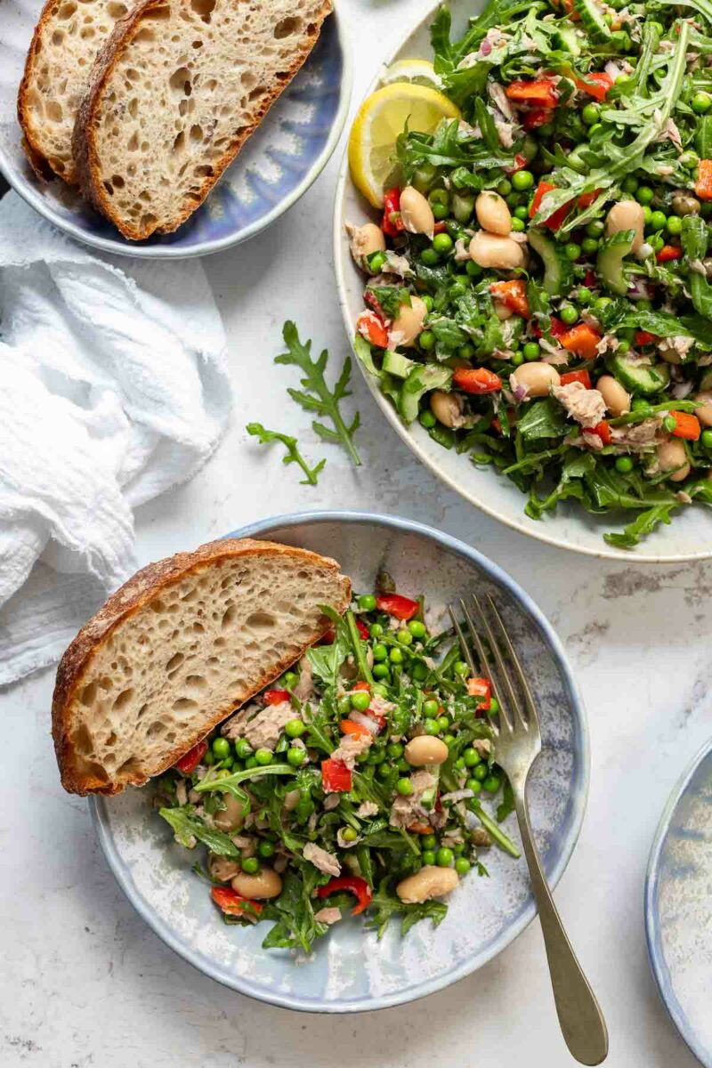 Thunfisch Bohnensalat mit Rucola